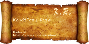 Kopácsy Rita névjegykártya