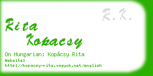 rita kopacsy business card